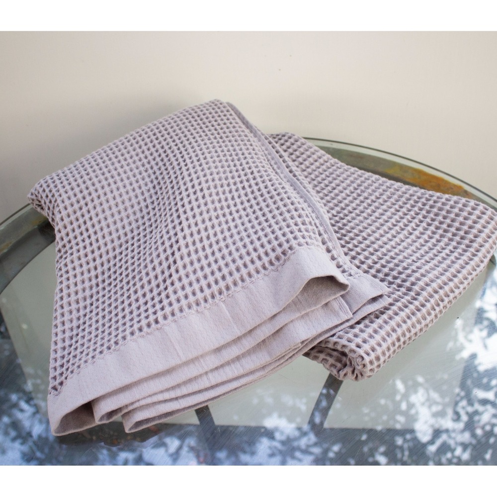 Quince Organic Cotton Waffle Throw 50x70 Grey